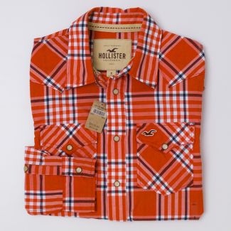 NEW Hollister Men's Plaid Western Shirt