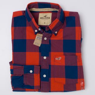 NEW Hollister Men's Check Button-Down Shirt