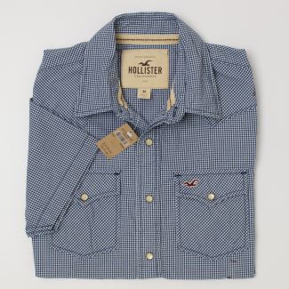 Hollister S/S Gingham Western Shirt Men's M - Medium