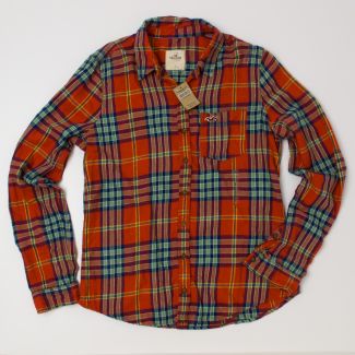 Hollister Plaid Flannel Shirt Women's L - Large