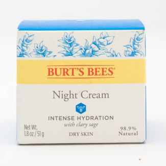 Burt's Bees Night Cream Intense Hydration with Clary Sage net wt 1.8 oz