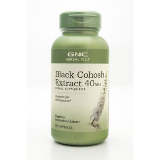 GNC Herbal Plus Black Cohosh Extract 40mg Herbal Supplement 100 Capsules
