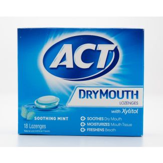 Act Dry Mouth Lozenges Xylitol Soothing Mint 18 Lozenges