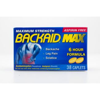 Backaid Max Maximum Strength Aspirin Free Pain Reliever 38 Caplets