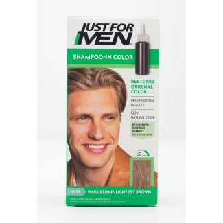 Just For Men Shampoo-In Color H-15 Dark Blond/Lightest Brown Hair Color Kit Single Application