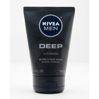 Nivea Men Deep Cleansing Beard & Face Wash Natural Charcoal 3.3 fl oz (100 ml)