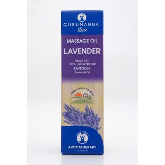 Gurunanda Spa Massage Oil Lavender Aromatherapy 2 fl oz