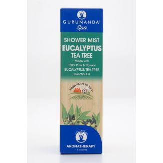 Gurunanda Spa Shower Mist Eucalyptus Tea Tree Aromatherapy 1 fl oz