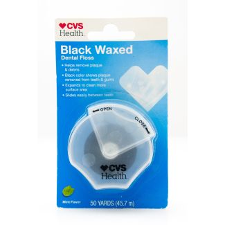 CVS Health Black Waxed Dental Floss 50 Yards