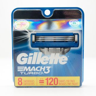 Gillette Mach3 Turbo Razor Blade Refill 8 Cartridges