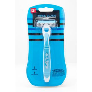 Walgreens Three Blade Razor 1 Handle & 1 Cartridge