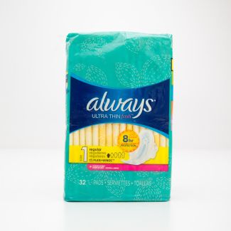 Always Ultra Thin Fresh Size 1 Regular Flexi-Wings Fresh Scent 32 Pads