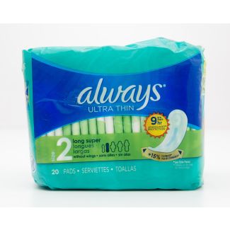 Always Ultra Thin Size Long Super Without Wings 20 Pads