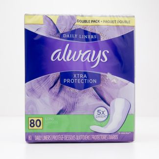 Always Xtra Protection Daily Liners Double Pack 80 Liners