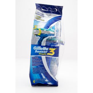 Gillette Sensor3 Simple Disposable Razors 4 Razors