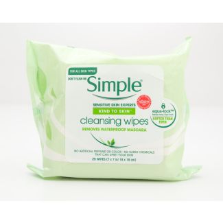 Simple Kind to Skin Cleansing Wipes for All Skin Types 25 Wipes (7 x 7 in)