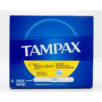 Tampax Regular Cardboard Applicator Unscented 40 Tampons