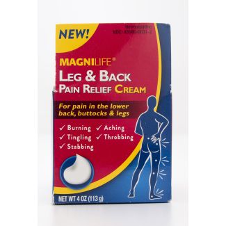 Magnilife Leg & Back Pain Relief Cream net wt 4 oz