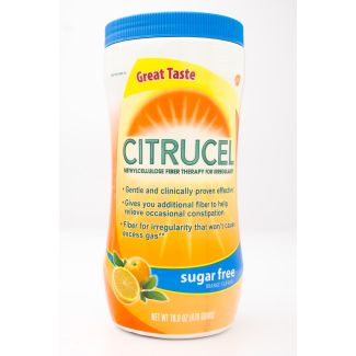 Citrucel Methylcellulose Fiber Therapy for Irregularity Sugar Free Orange Flavor net wt 16.9 oz