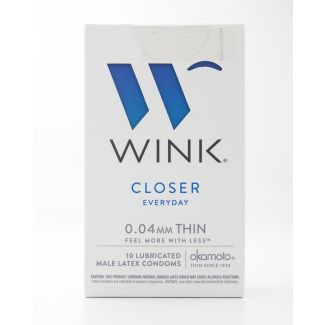 Wink Closer Everyday 0.04mm Thin Lubricated Male Latex Condoms 10 Condoms