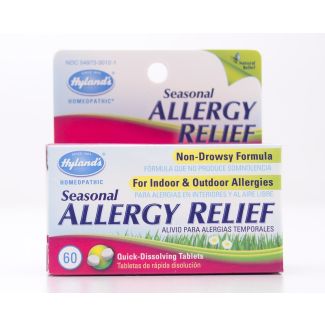 Hyland's Seasonal Allergy Relief for Indoor & Outdoor Allergies 60 Quick-Dissolving Tablets