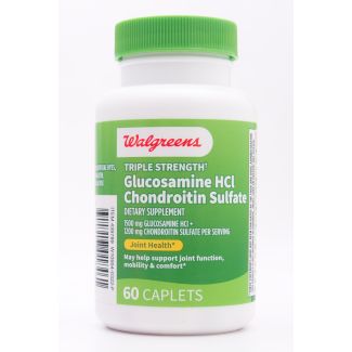 Walgreens Triple Strength Glucosamine HCl Chondroitin Sulfate Joint Health 60 Caplets