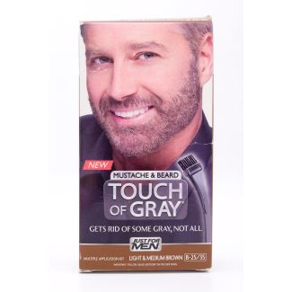 Just For Men Mustache & Beard Touch of Gray Light & Medium Brown B-25/35 Multiple Application Kit