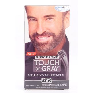 Just For Men Mustache & Beard Touch of Gray Air Activ Dark Brown & Black B-45/55 Multiple Application Kit