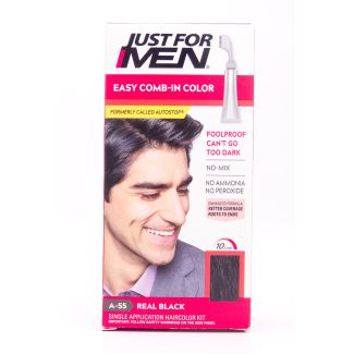 Just For Men Easy Comb-In Color A55 Real Black net wt 1.2 oz