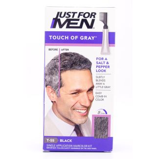 Just For Men Touch of Gray T-55 Black Hair Color Single Application Kit