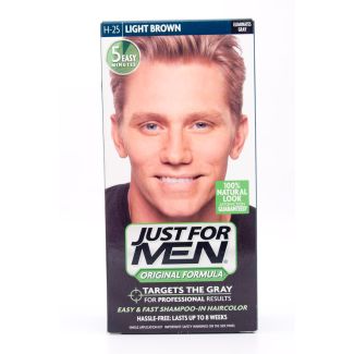 Just For Men Original Formula Shampoo-In Hair Color H-25 Light Brown Single Application Kit