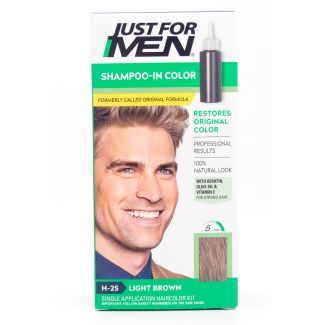 Just For Men Shampoo-In Color H-25 Light Brown Single Application Kit