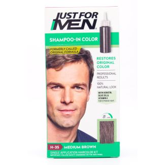 Just For Men Shampoo-In Color H-35 Medium Brown Single Application Kit
