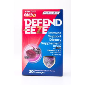 Cold-Eeze Defend-Eeze Immune Support Dietary Supplement Natural Elderberry Flavor 30 Lozenges