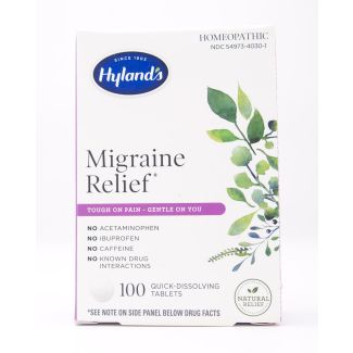 Hyland's Naturals Homeopathic Migraine Relief 100 Quick-Dissolving Tablets