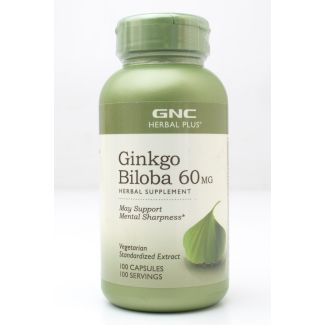 GNC Herbal Plus Ginkgo Biloba 60mg 100 Capsules