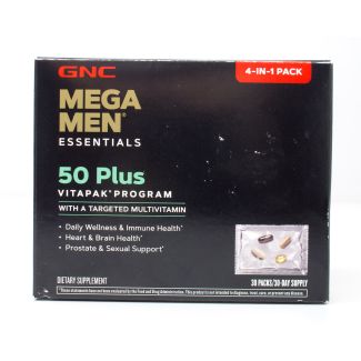 GNC Mega Men Essentials 50 Plus VitaPak 30 Packets (30 Day Supply)