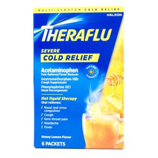 Theraflu Severe Cold Relief Daytime Formula Honey Lemon 6 Packets