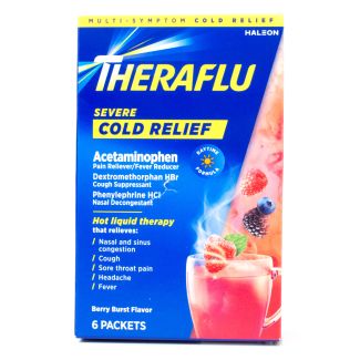 Theraflu Severe Cold Relief Daytime Formula Berry Burst 6 Packets