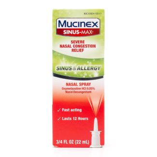 Mucinex Sinus Max Severe Nasal Congestion Relief Nasal Spray 3/4 fl oz (22 mL)