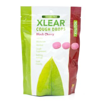 Xlear Sugar Free Cough Drops with Xylitol Black Cherry 30 Drops
