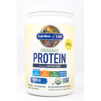 Garden of Life Organic Protein Shake Vanilla Flavor net wt 19.05 oz (about 18 Servings)