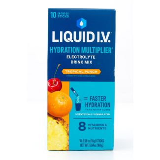 Liquid I.V. Hydration Multiplier Electrolyte Drink Mix Tropical Punch 10 - 0.56 oz On-the-Go Sticks