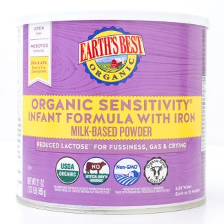 Earth's Best Organic Sensitivity Infant Formula with Iron 0-12 Months net wt 21 oz