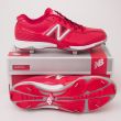 New Balance 4040 Low Cut Baseball Cleats MB4040AR in Red with White